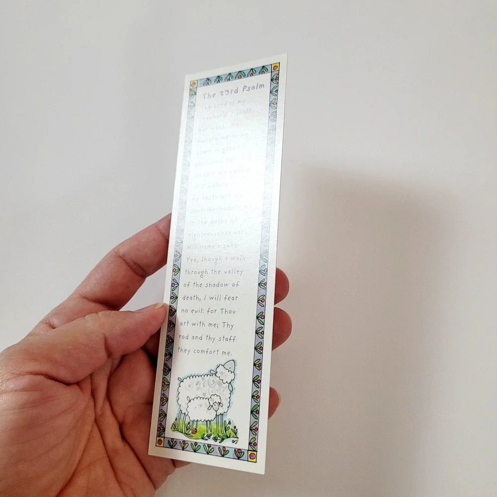 Vintage 90s Psalm 23 Bookmark cottagecore Jone Hallmark- 1990s Thomas Nelson 535